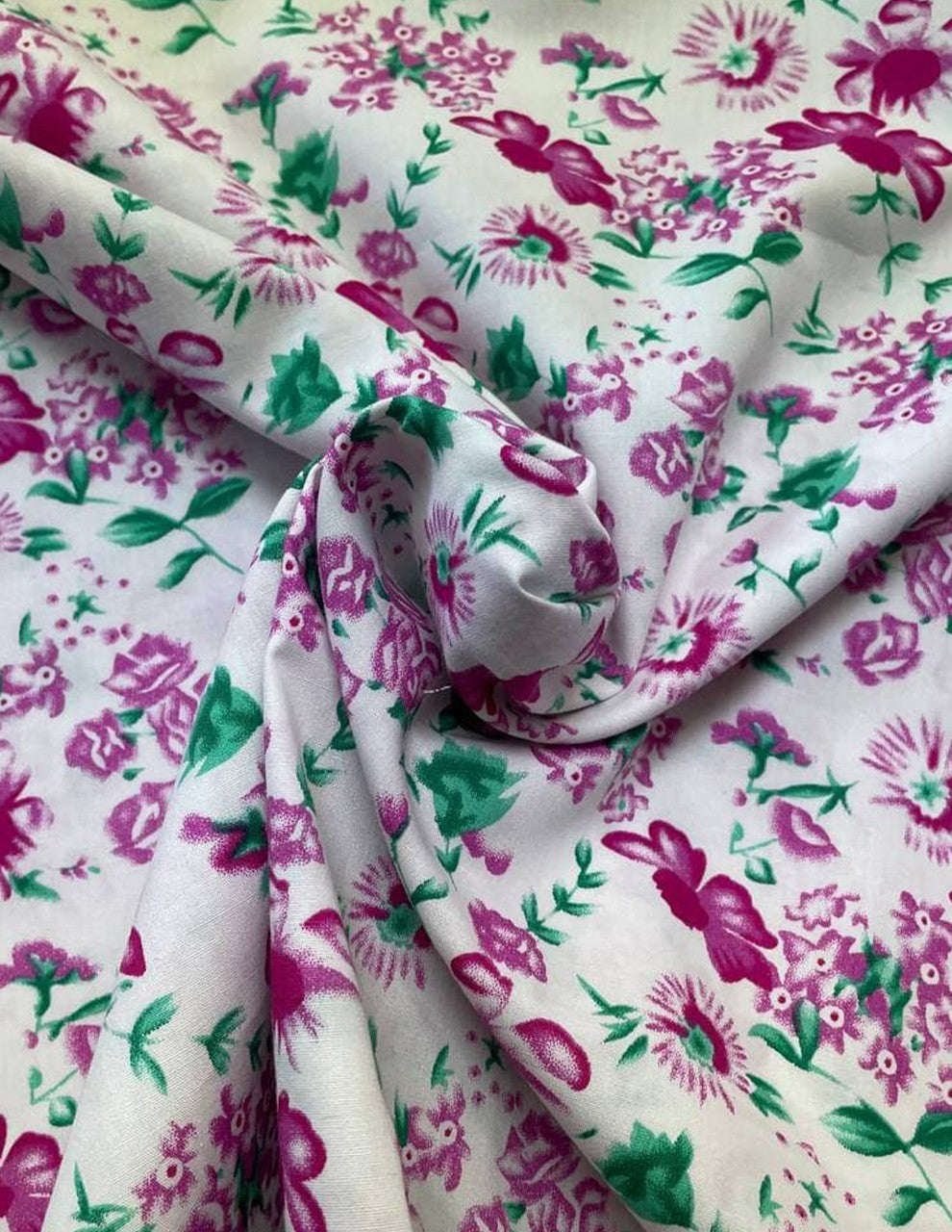 Tessuto Cotone Floreale Rosa 150H