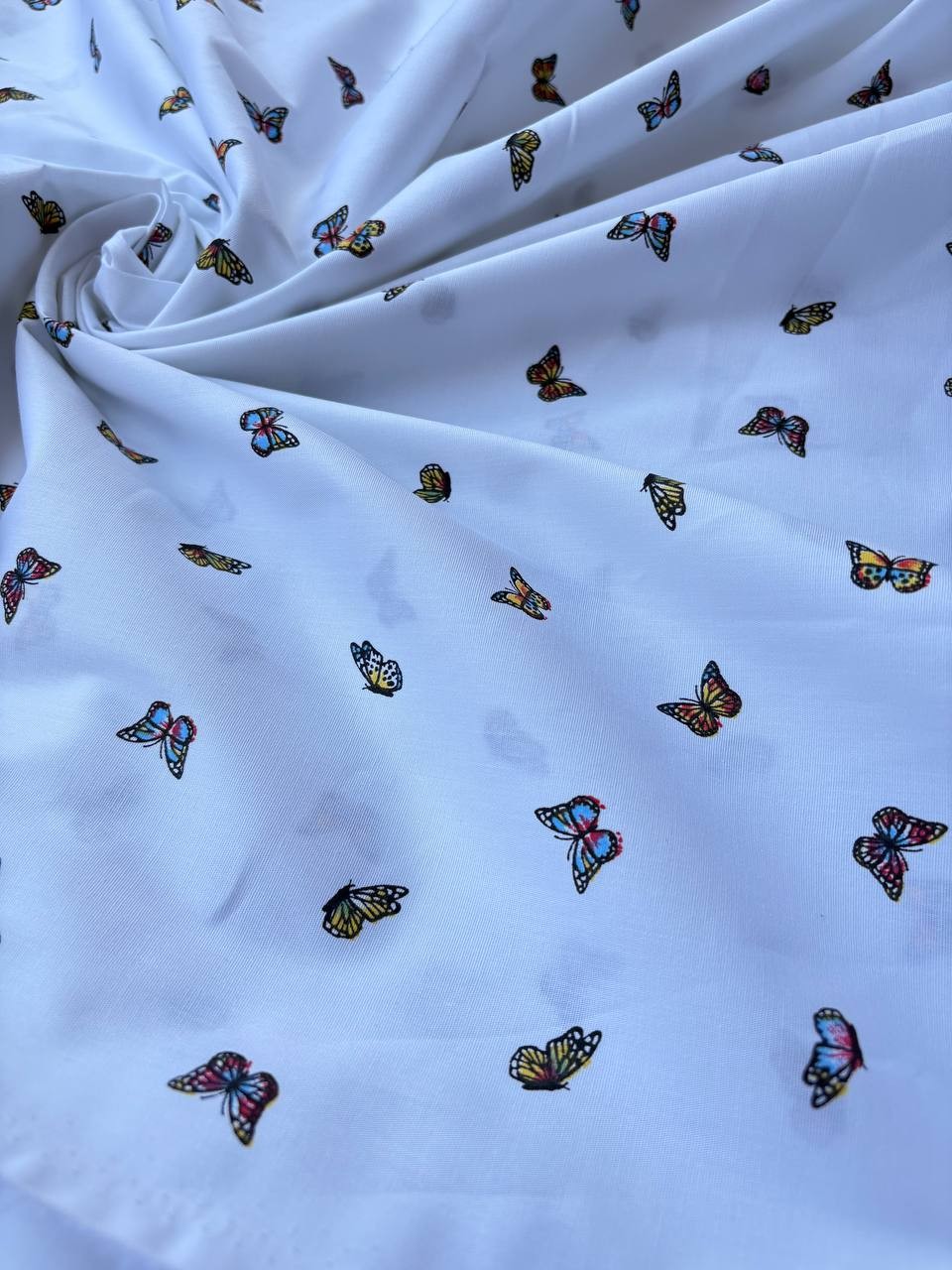 Cotone Percalle Liberty Farfallina Bianco