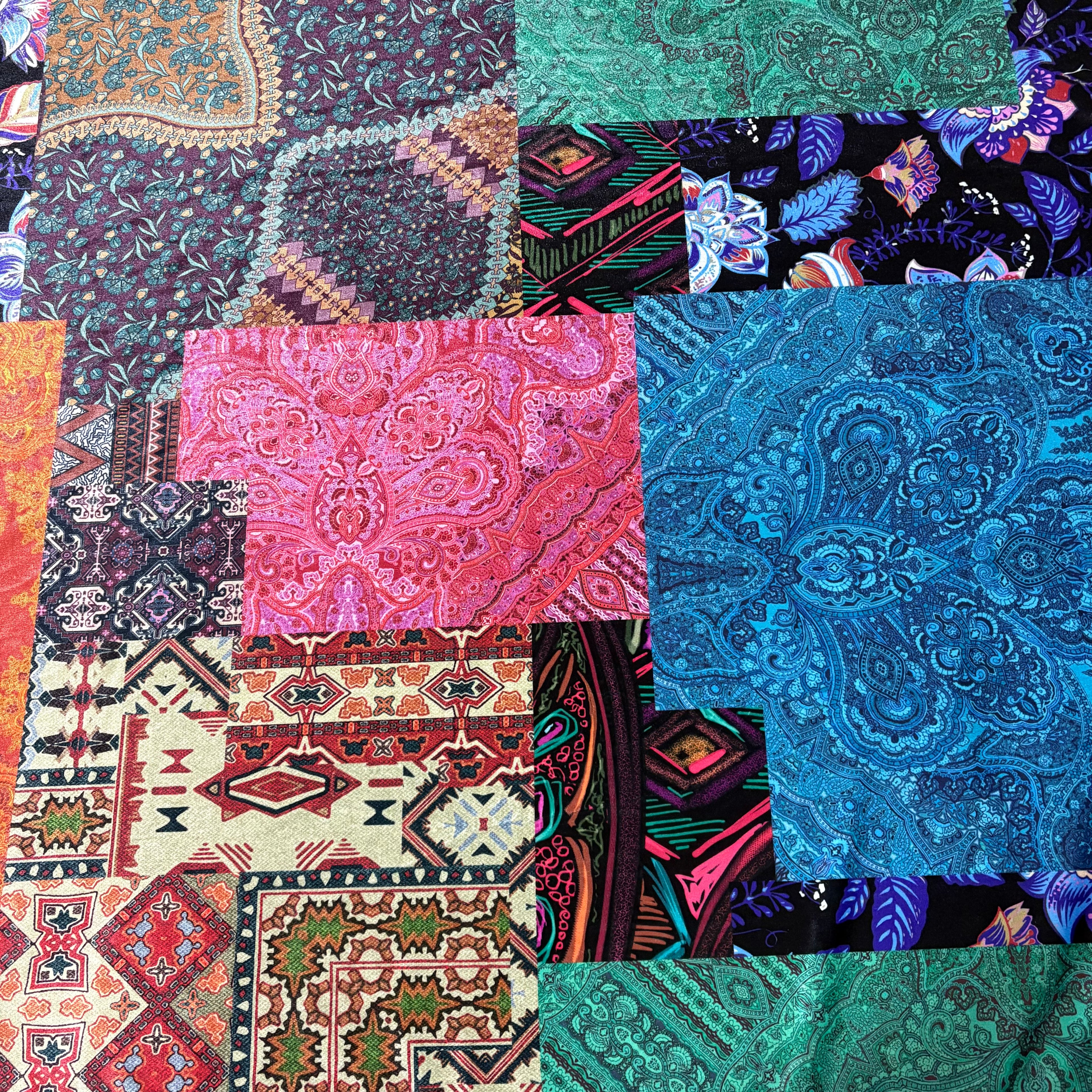 Velluto Patchwork Wax arab  Bielastico
