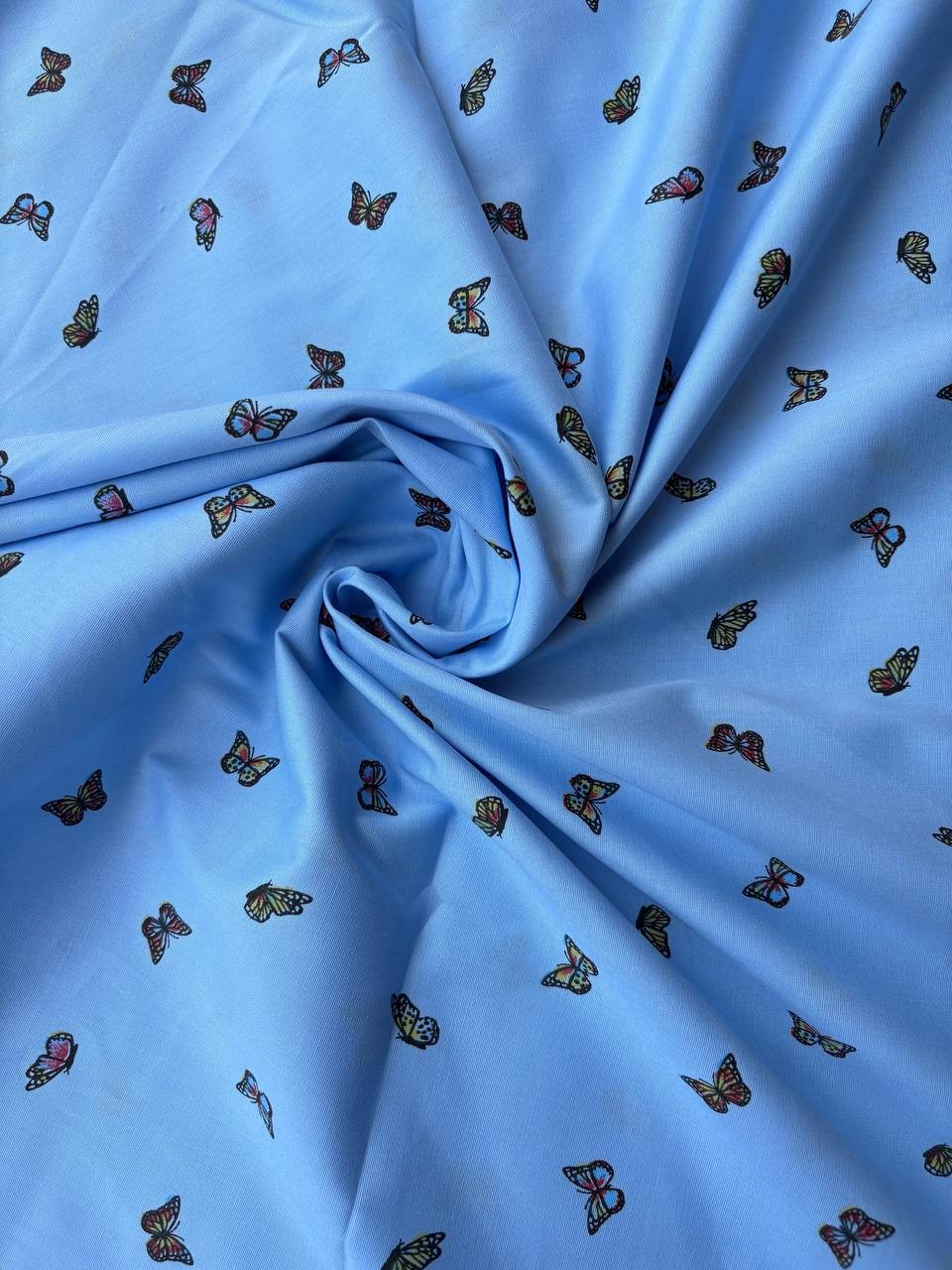 Cotone Percalle Liberty Farfallina Celeste
