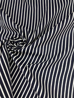 Cotone Popeline Nero Bianco Riga Bacchettina - WorldTessuti