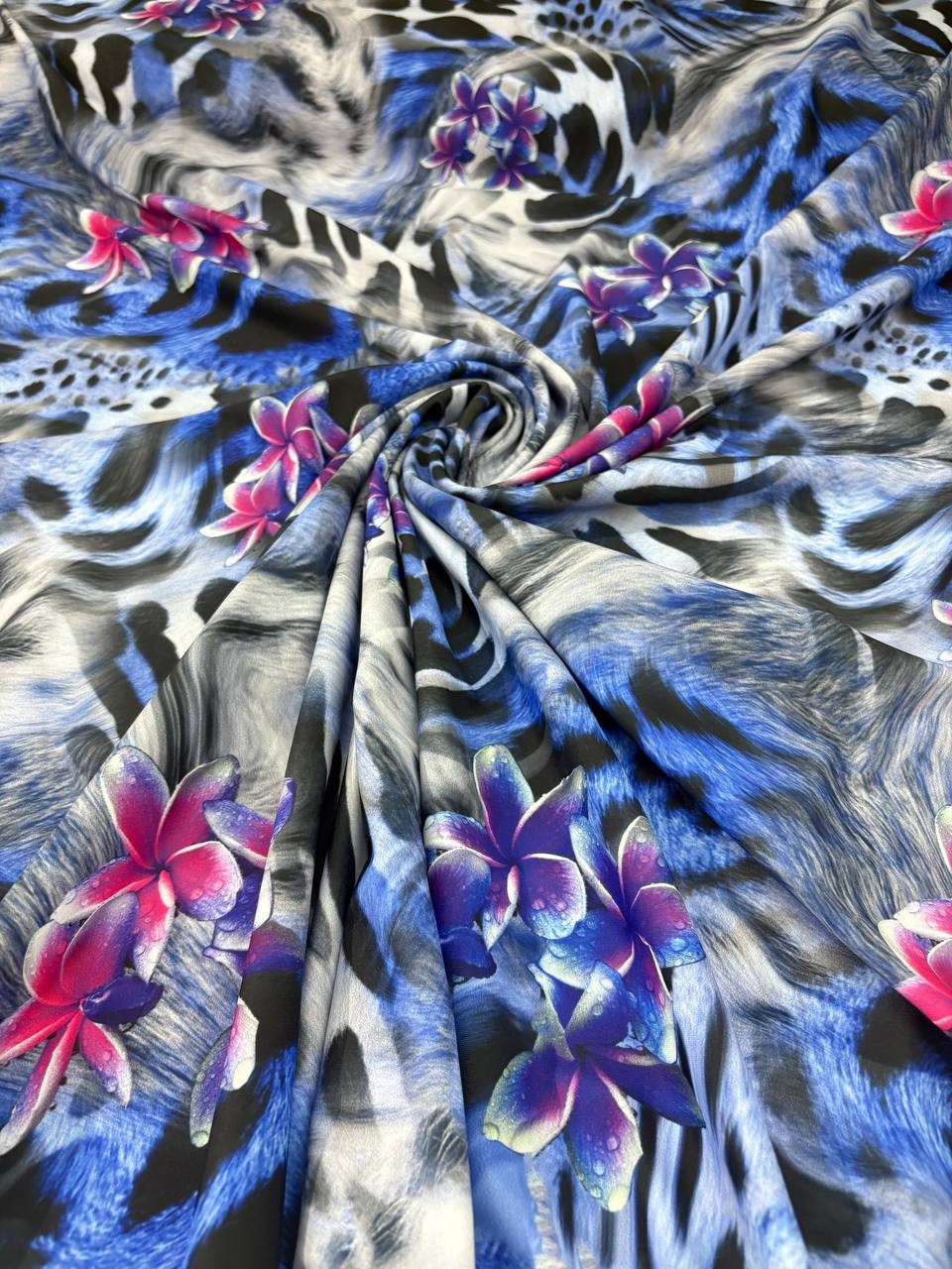Lycra Animalier Leopardato Floreale