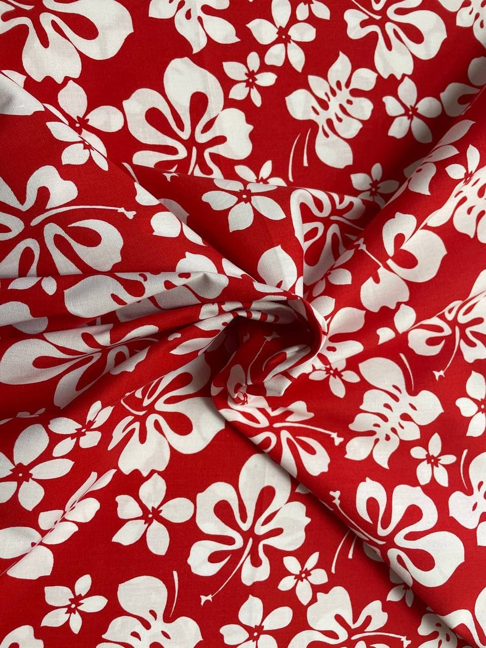 Cotone Floreale Rosso