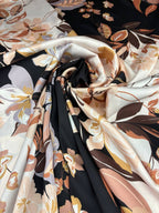 Satin Manoseta floreale Naxos - WorldTessuti