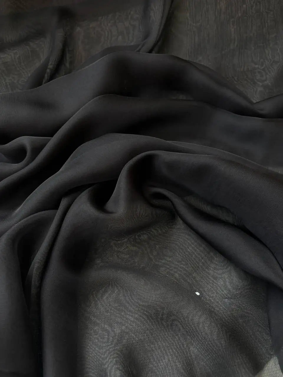 Organza Seta Pura Nero (SOTTOPREZZO) - WorldTessuti