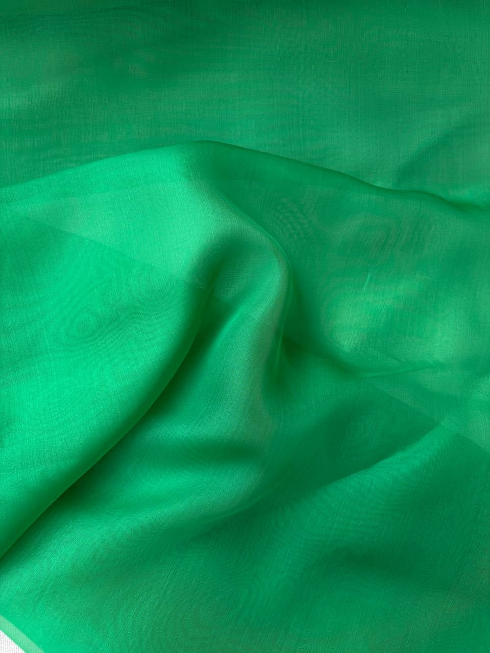 Organza Seta Pura Verde Bandiera (SOTTOPREZZO)