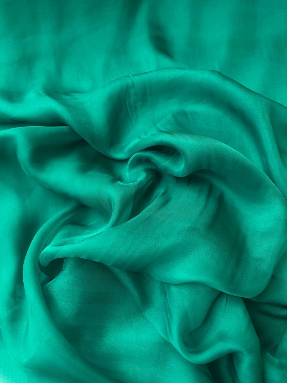 Organza Seta Pura Verde Petrolio (SOTTOPREZZO)