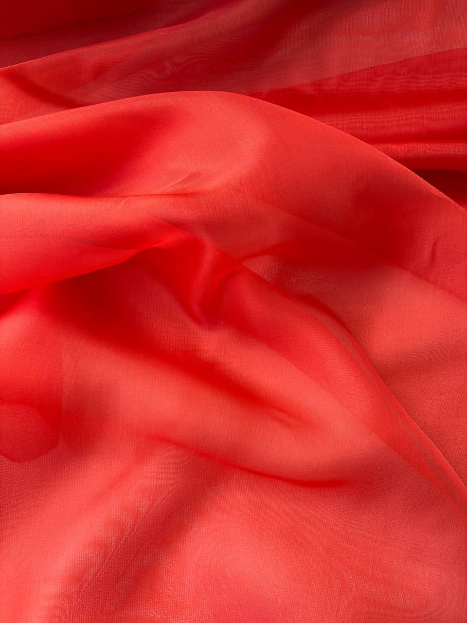 Organza Seta Pura Arancione (SOTTOPREZZO)