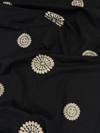 Cotone Ricamato Nero Tradizionale - WorldTessuti