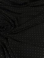 Triplo Georgette Nero Punto Luce Glitter - WorldTessuti