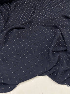 Triplo Georgette Blu Scuro Punto Luce Glitter - WorldTessuti