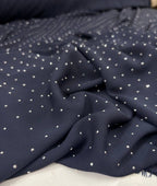 Triplo Georgette Blu Scuro Punto Luce Glitter - WorldTessuti