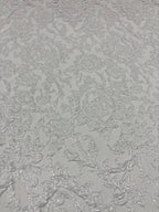 Broccato Saint Vincent Floreale Matlassè Bianco - WorldTessuti