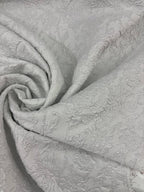 Broccato Saint Vincent Floreale Matlassè Bianco - WorldTessuti