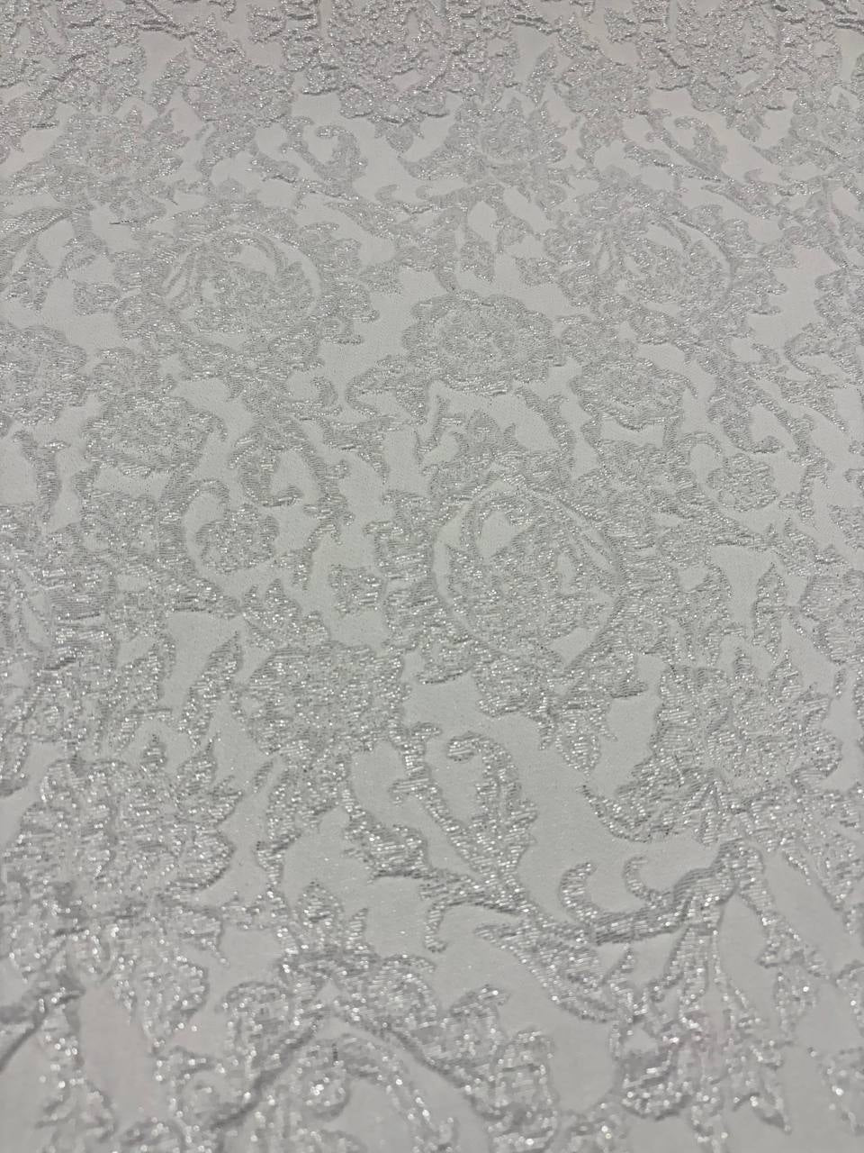 Broccato Saint Vincent Floreale Matlassè Bianco