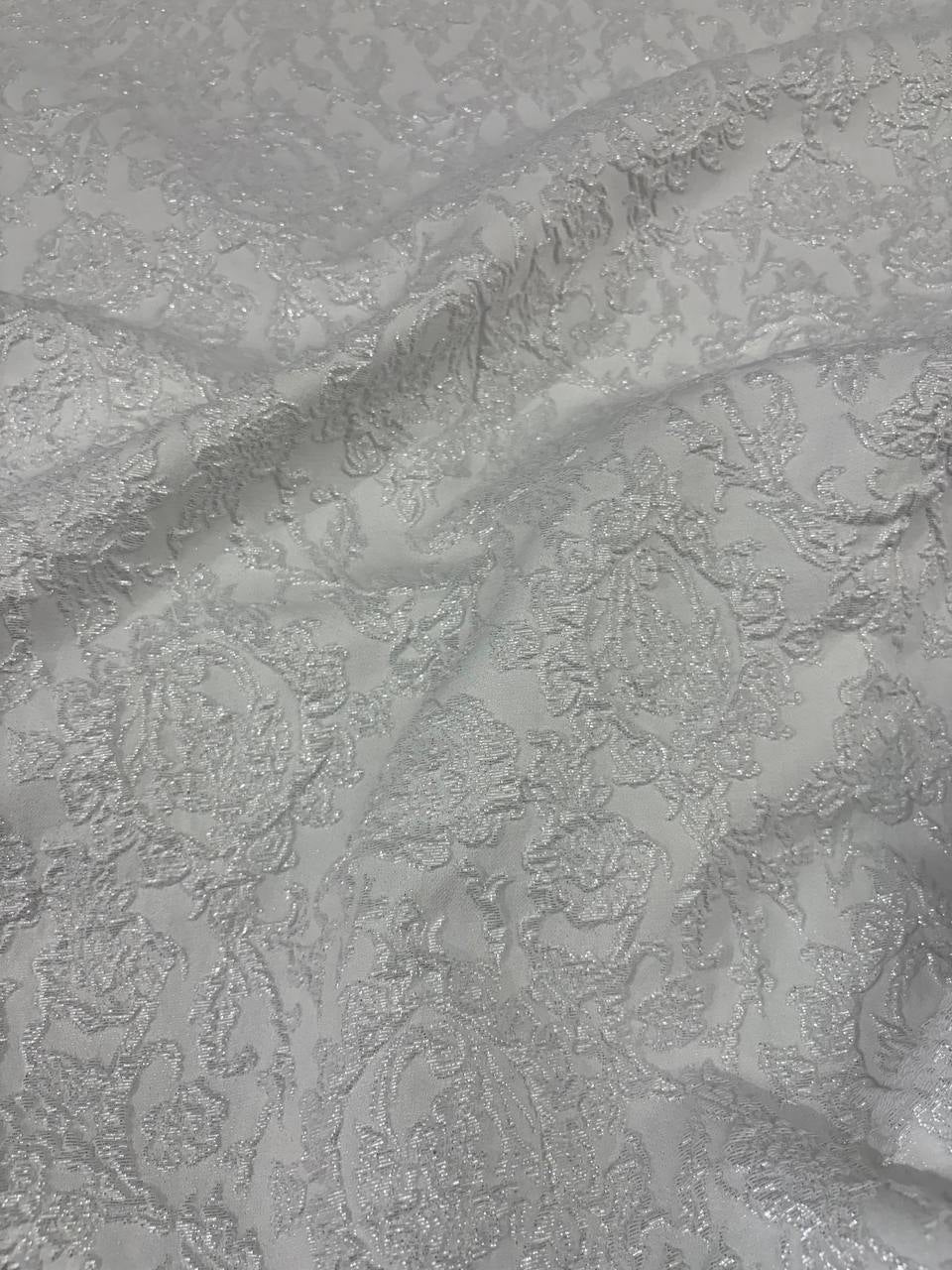 Broccato Saint Vincent Floreale Matlassè Bianco
