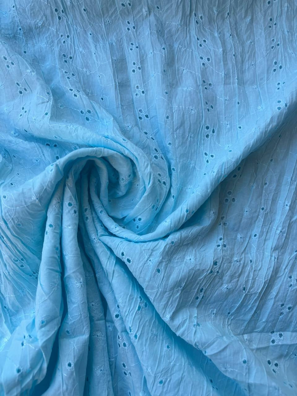 Cotone Pizzo Mussola San Gallo Celeste