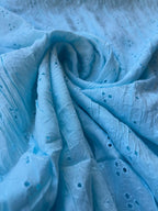 Cotone Pizzo Mussola San Gallo Celeste - WorldTessuti