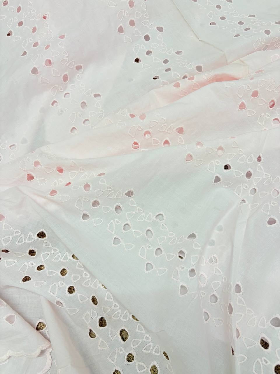 Cotone Pizzo San Gallo Tevere Rosa Tenue