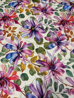 Satin Manoseta Paradiso Floreale - WorldTessuti