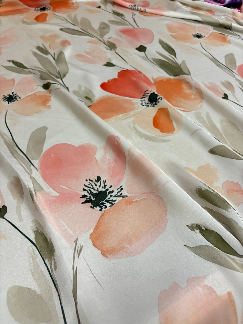 Satin Manoseta Pastello floreale