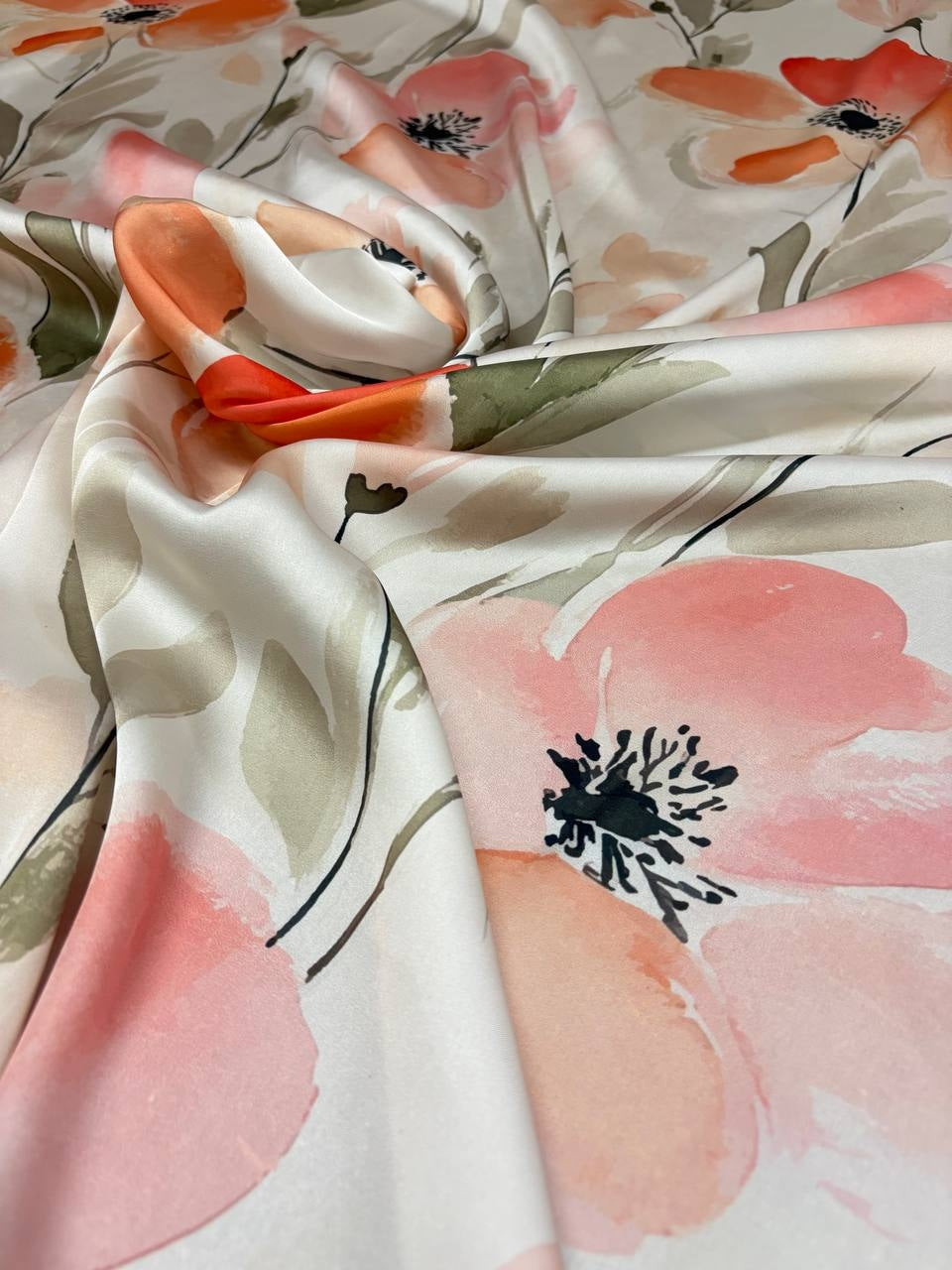 Satin Manoseta Pastello floreale