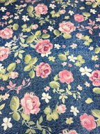 Satin Jeans Floreale - WorldTessuti