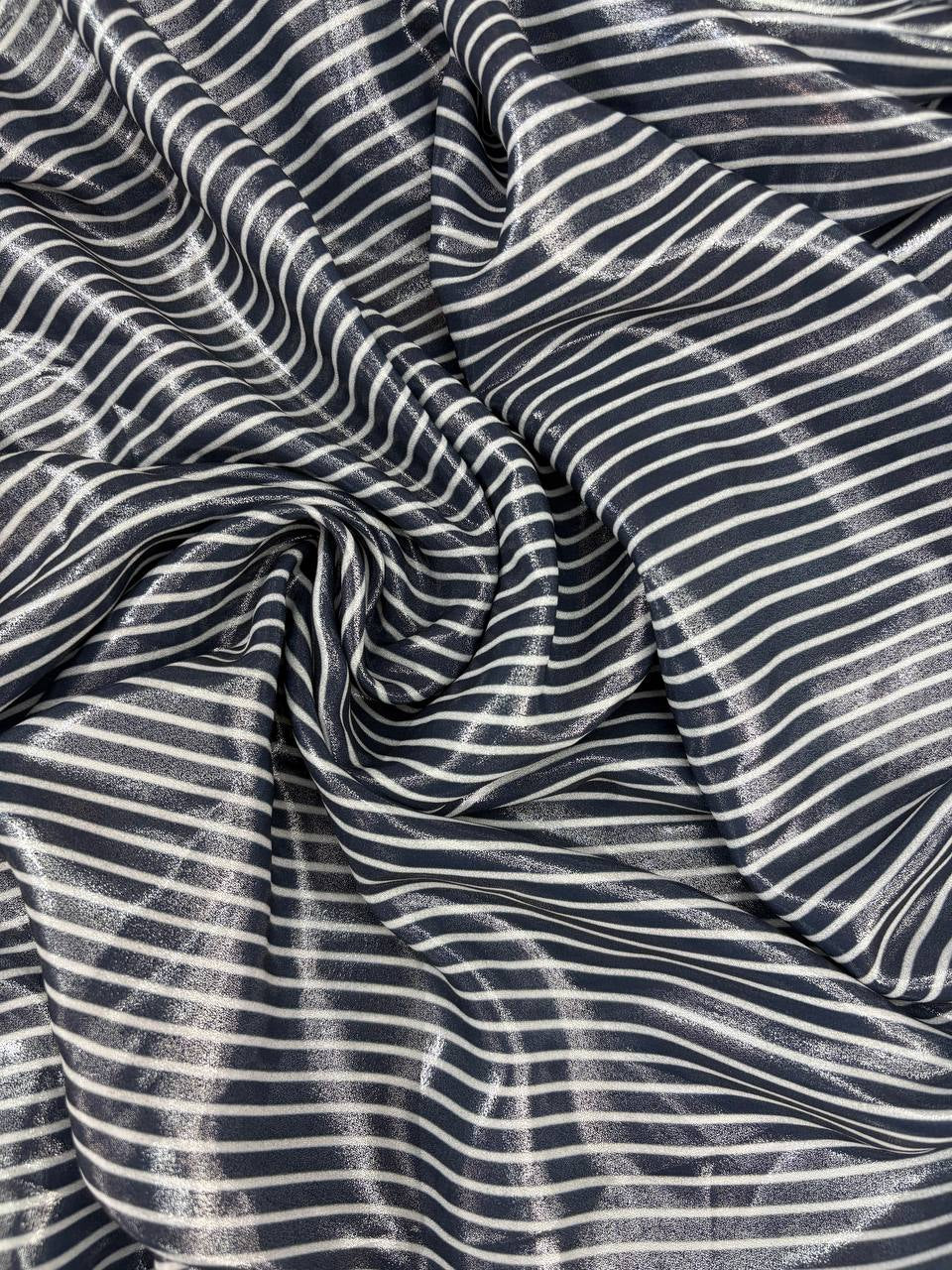 Scampolo Doppio georgette bacchettina blu 2,70x1,40