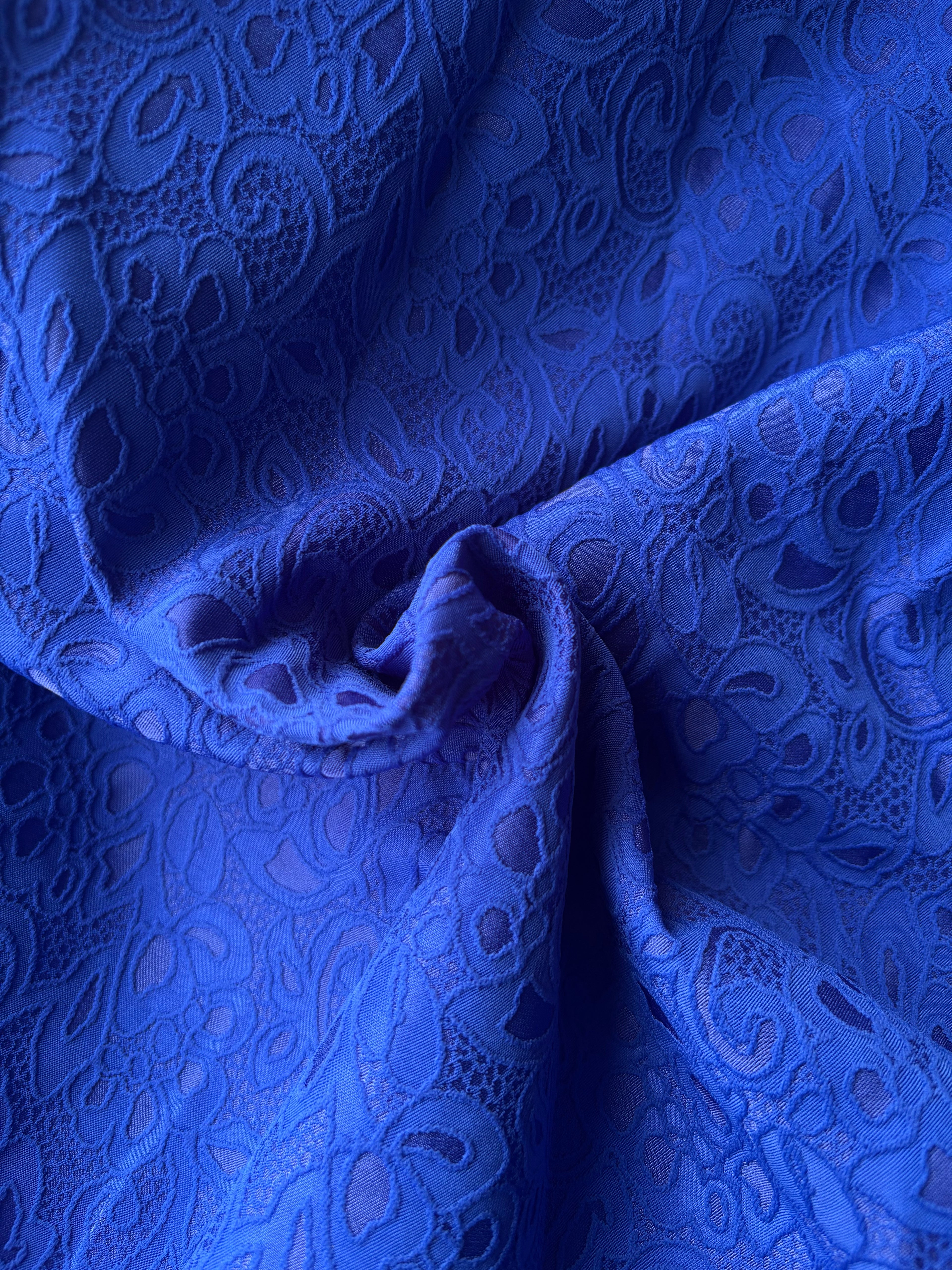 Pizzo doppiato blu china