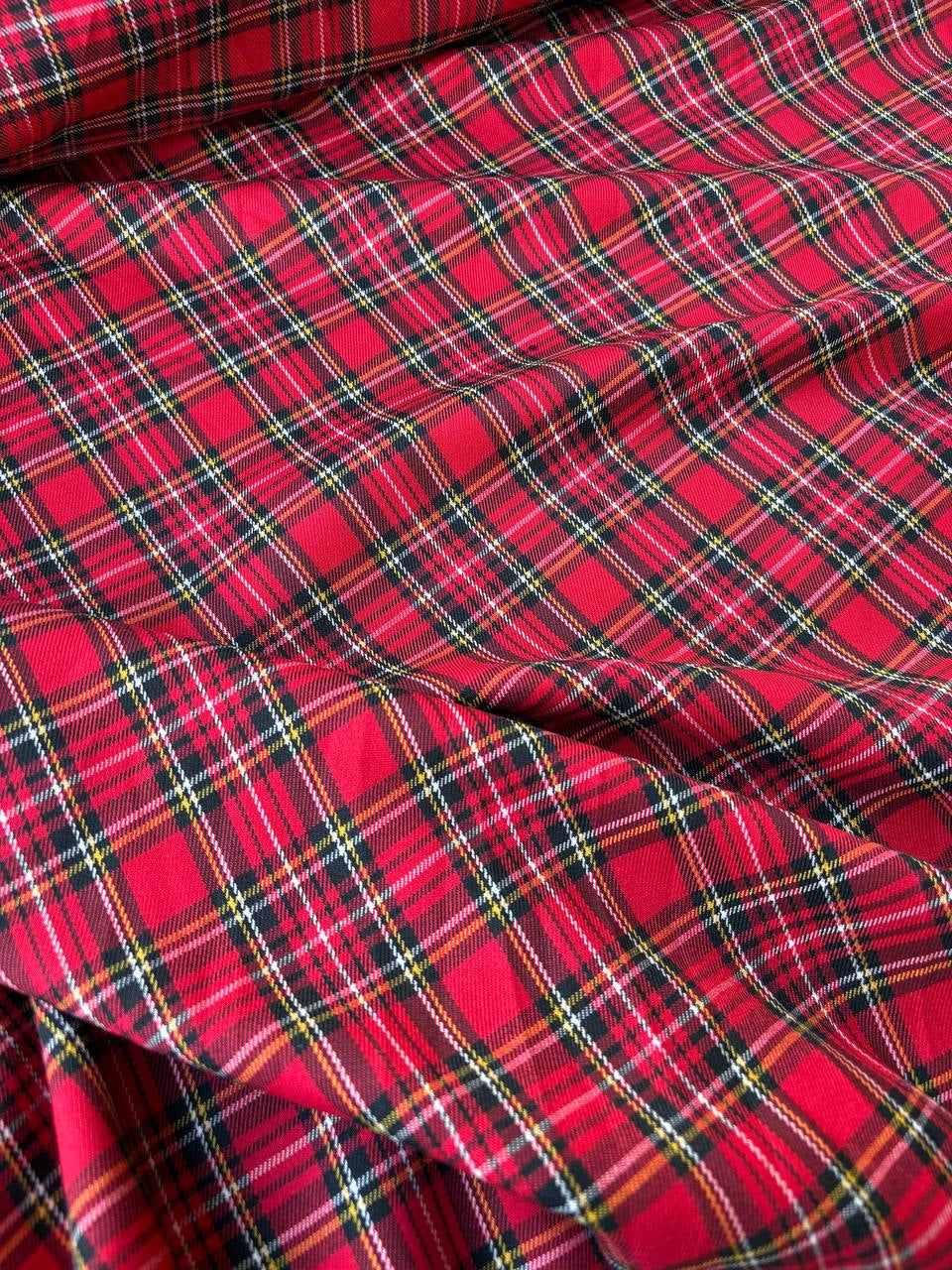 Tartan Scozzese Lanetta Rosso Quadretti Piccoli SOTTOPREZZO