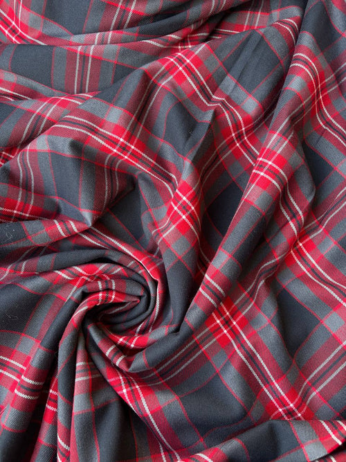 Tartan Scozzese Lanetta Rosso Grigio SOTTOPREZZO - WorldTessuti