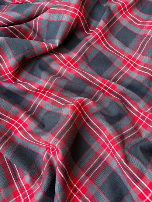Tartan Scozzese Lanetta Rosso Grigio SOTTOPREZZO - WorldTessuti