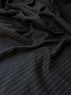 Fresco Lana Stretch Gessato Nero SOTTOPREZZO - WorldTessuti