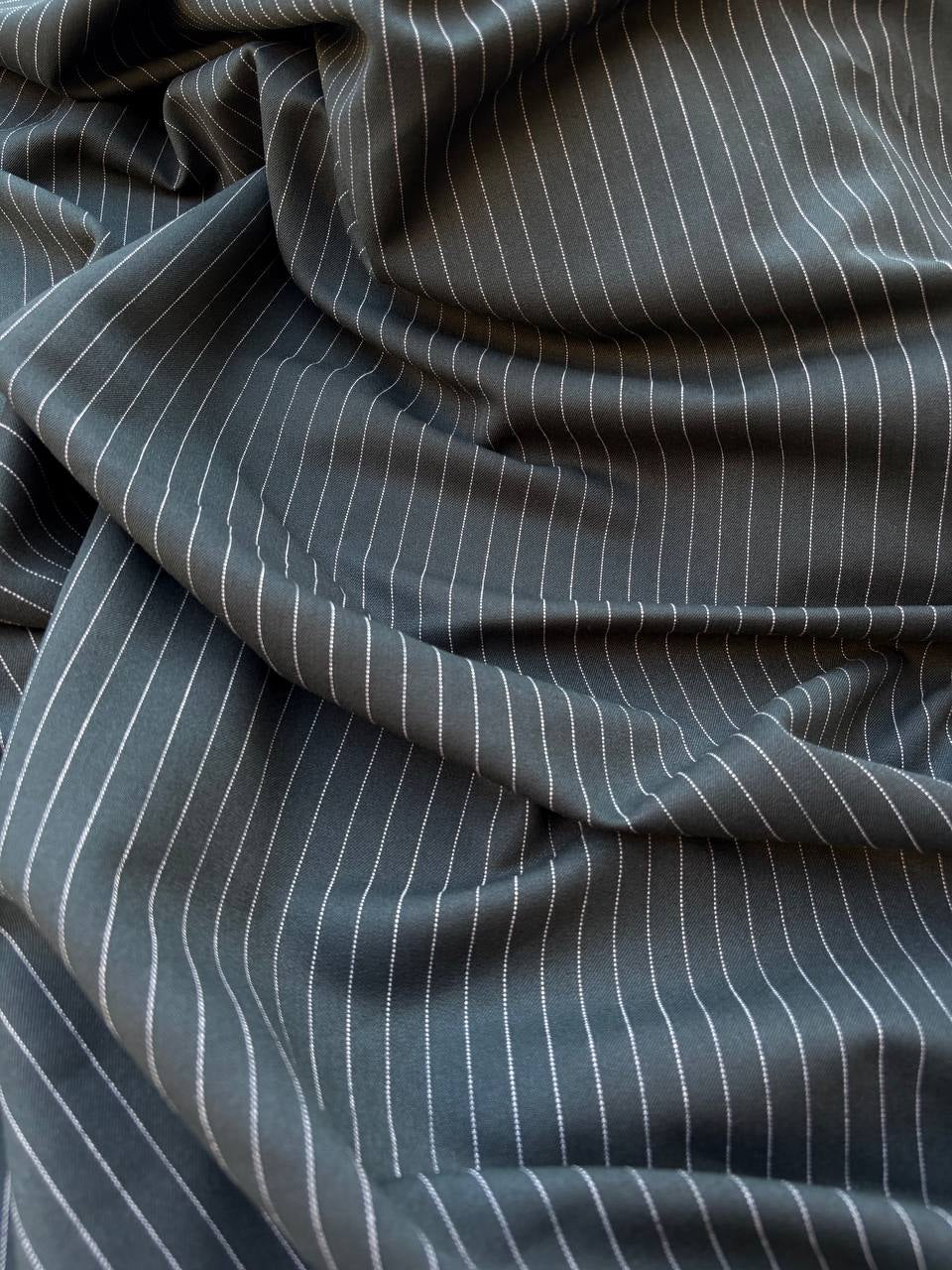 Fresco Lana Stretch Gessato Verde Bottiglia SOTTOPREZZO