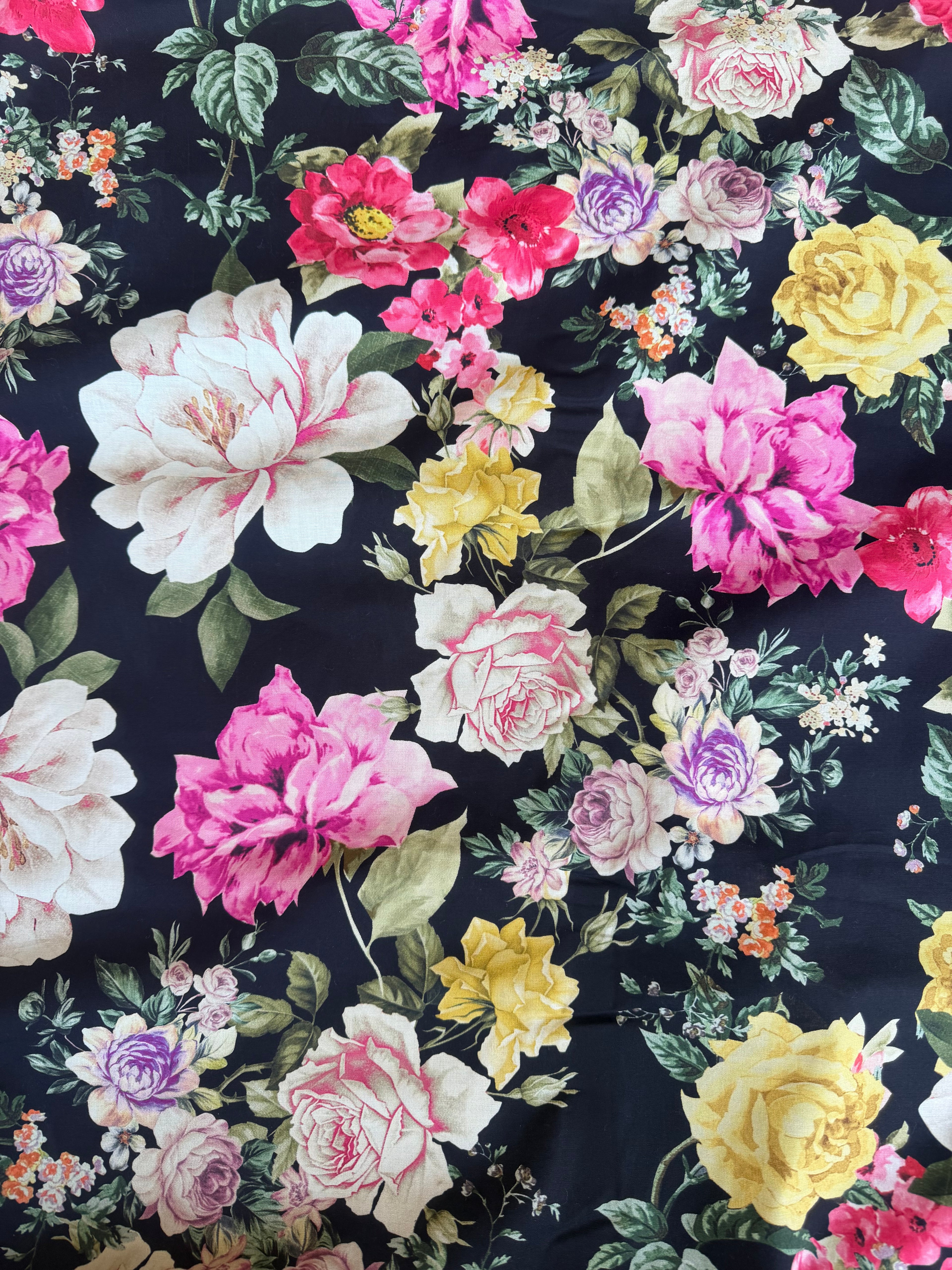 Popeline cotone Flowers