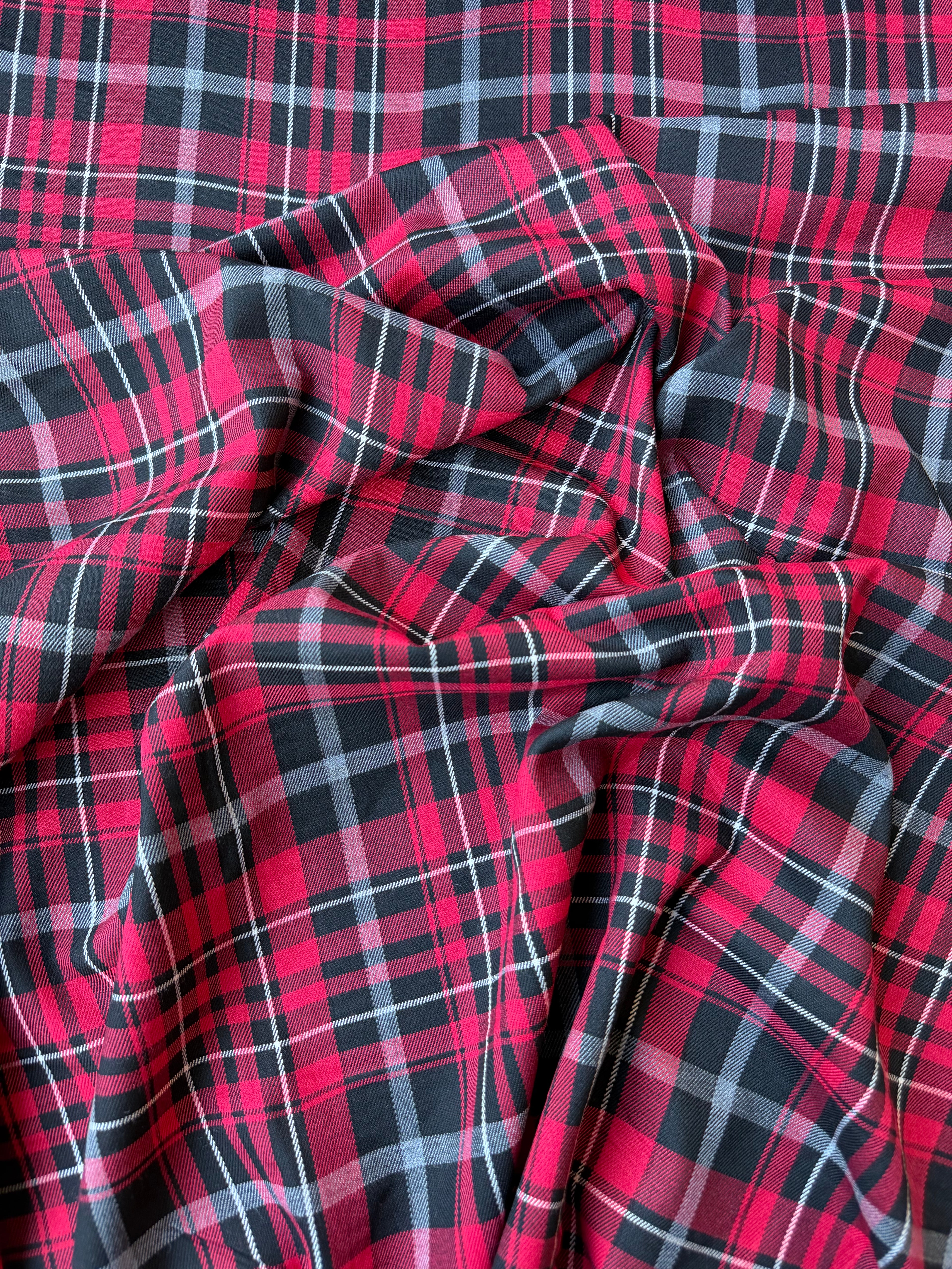 Tartan Scozzese Lanetta Quadrone Rosso Flame