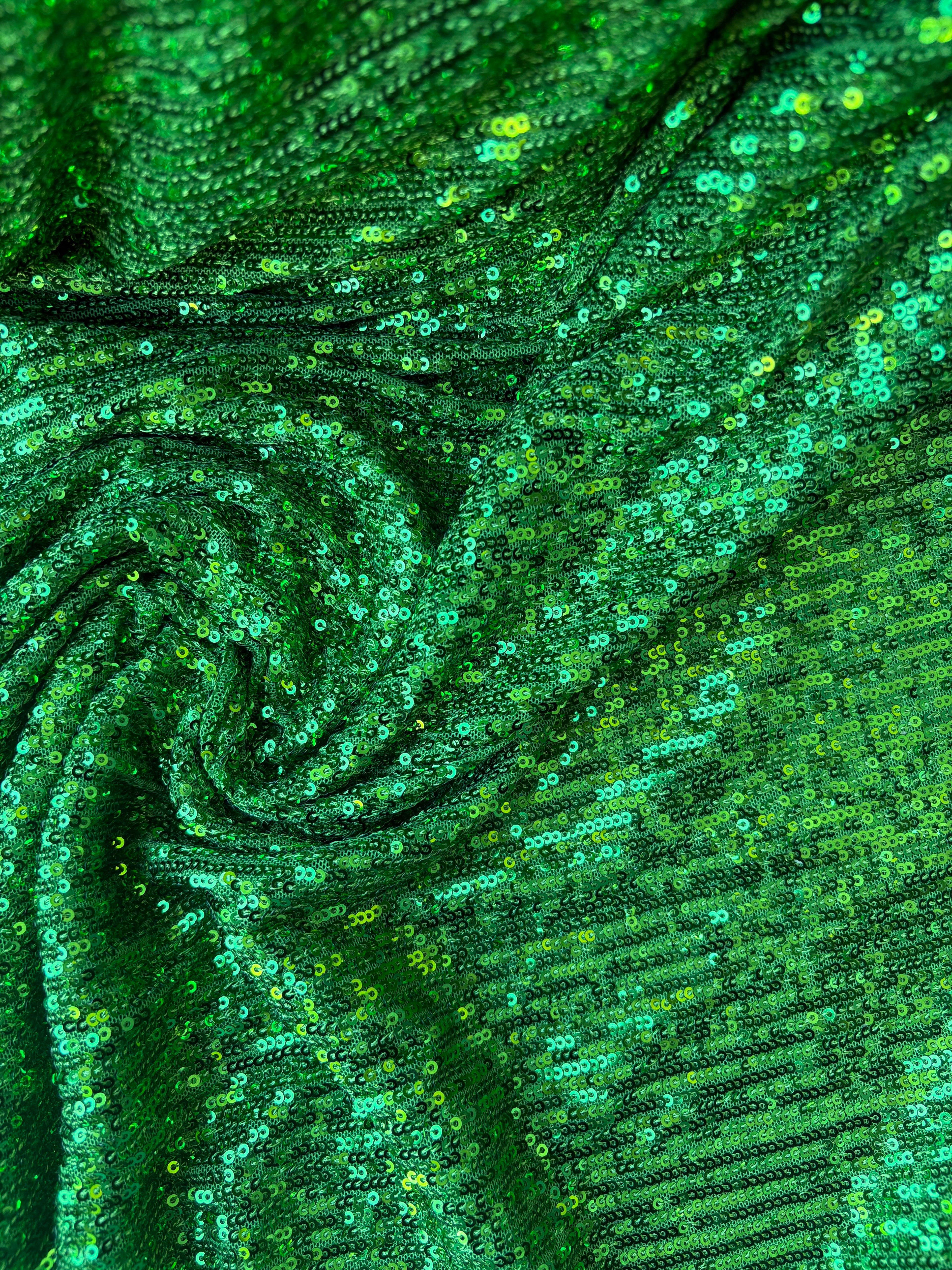 Pailettes Verde Bandiera Elastiche - WorldTessuti