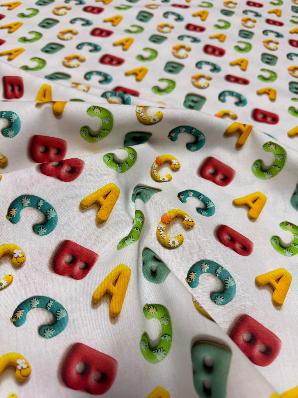 Tessuto Puro Cotone Stampa Digitale 3D