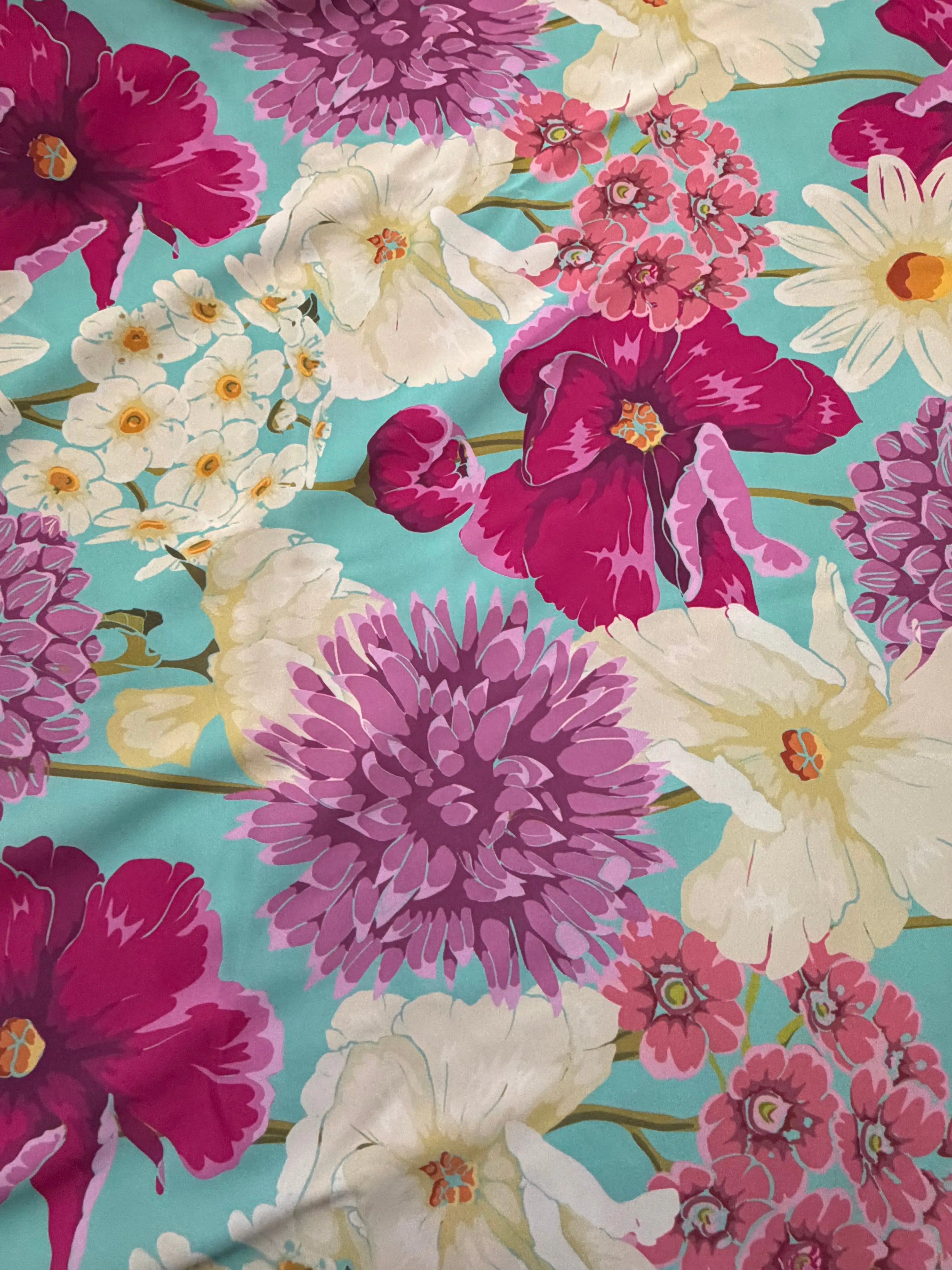 Tessuto Satin Floreale Ego