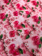 Tessuto Misto Lino Floreale Novello Fiore