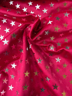 Velluto Rosso Stelle Glitter Natalizio Natale