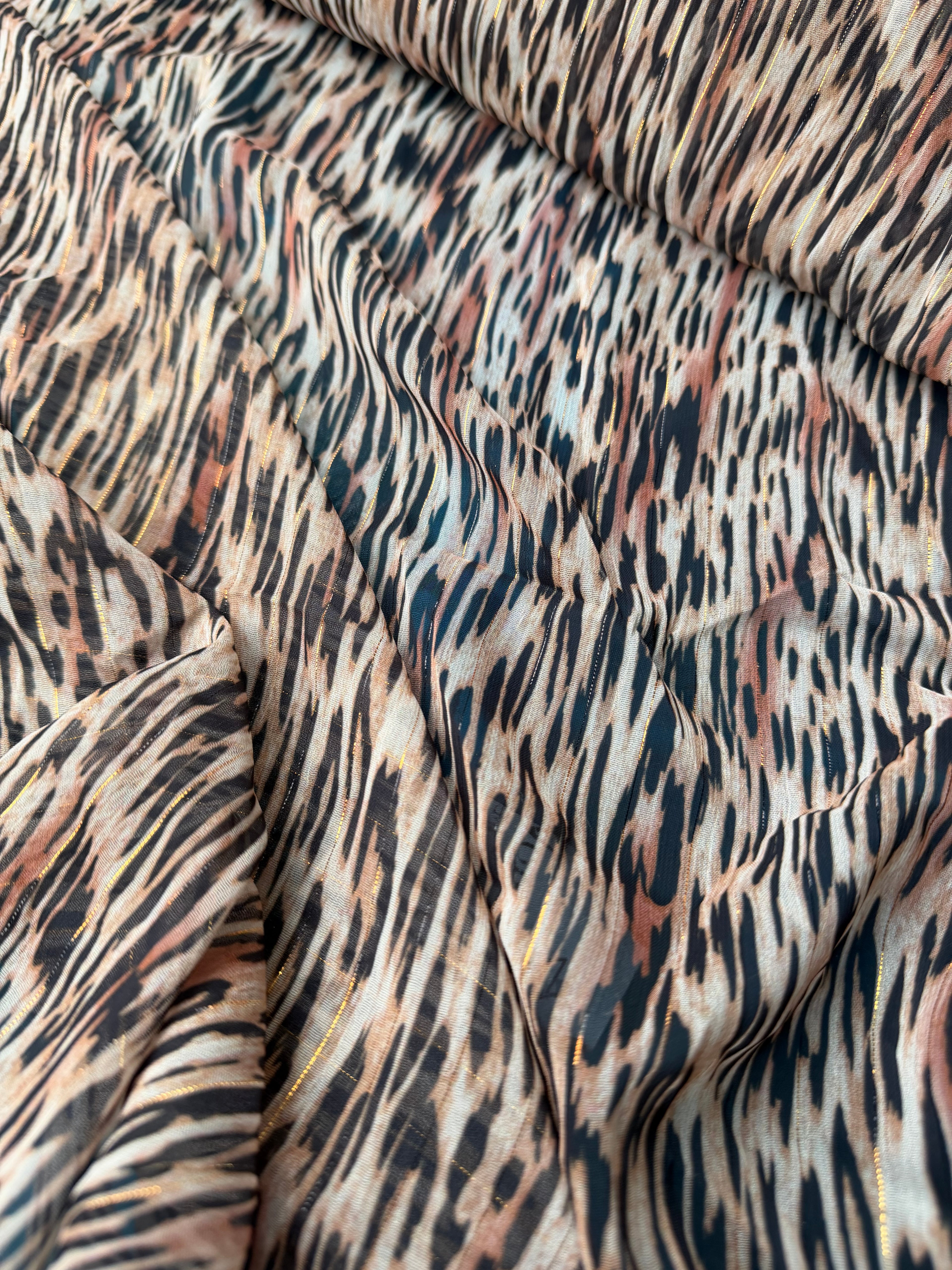 Chiffon maculato animalier filo Glitter