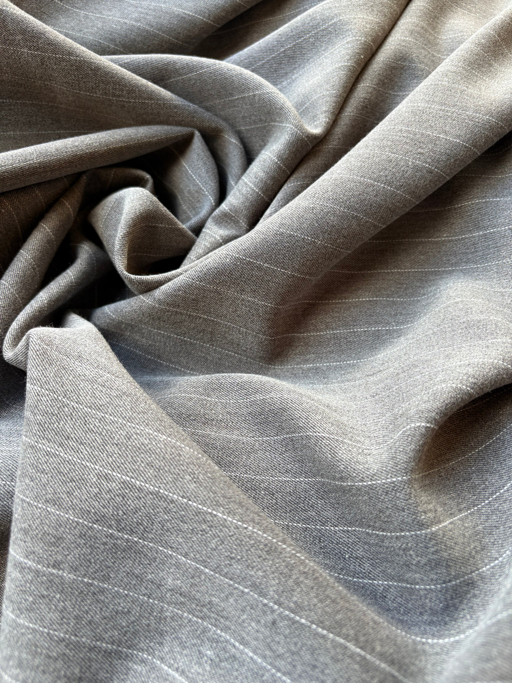 Fresco Lana Stretch Gessato Grigio SOTTOPREZZO - WorldTessuti