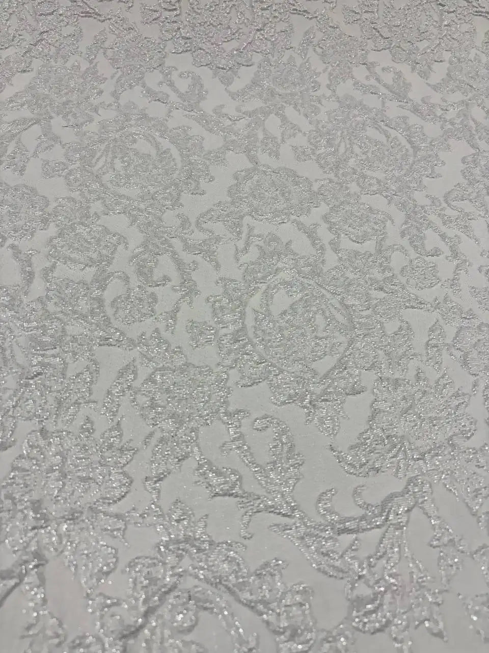 Broccato Saint Vincent Floreale Matlassè Bianco