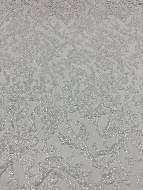 Broccato Saint Vincent Floreale Matlassè Bianco