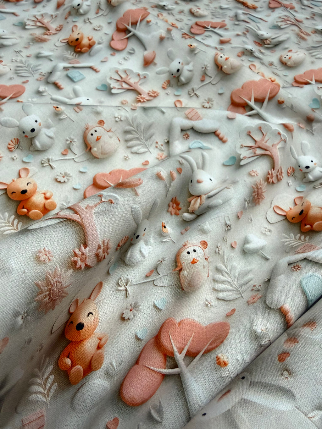 Tessuto Puro Cotone Stampa Digitale 3D