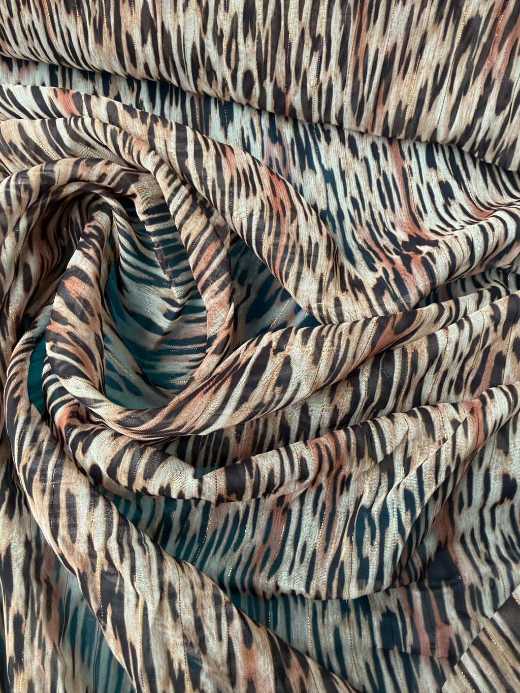 Chiffon maculato animalier filo Glitter