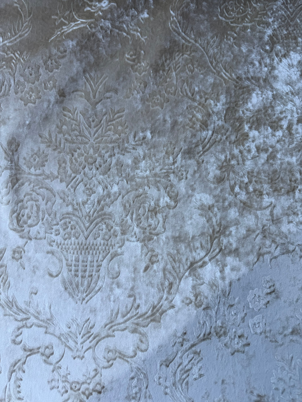 Damascato Jacquard Barocco Velluto Operato Panna Doppia Altezza