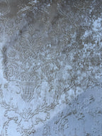 Damascato Jacquard Barocco Velluto Operato Panna Doppia Altezza