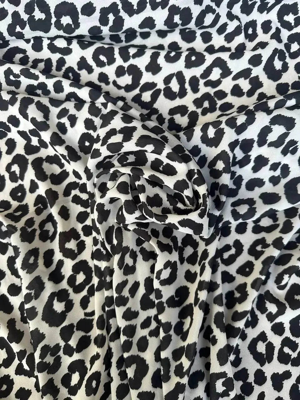 Chiffon Maculato Bianco e Nero